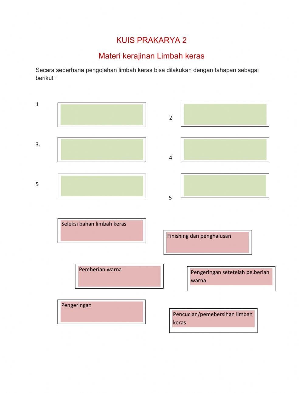 Kuis Prakarya2 Kls 8