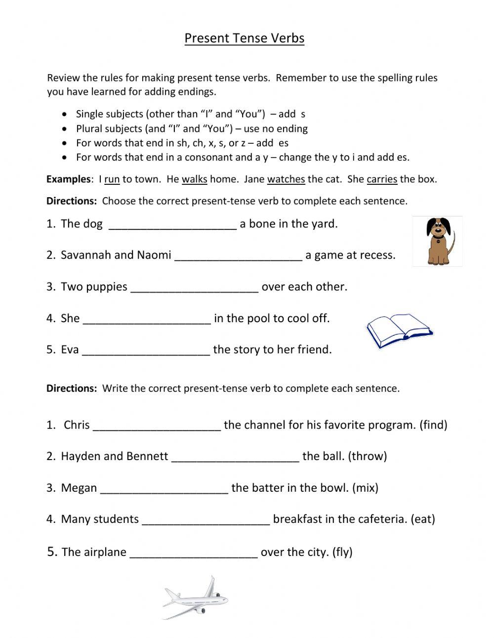 Present Tense Verbs interactive worksheet Live Worksheets