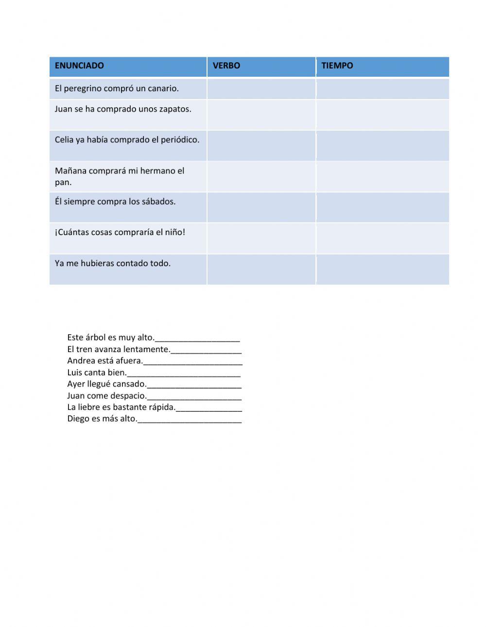 Ejercicios Verbo y Adverbio