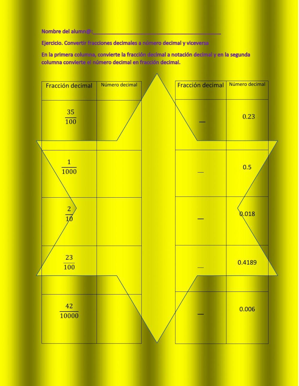 Fracciones decimales