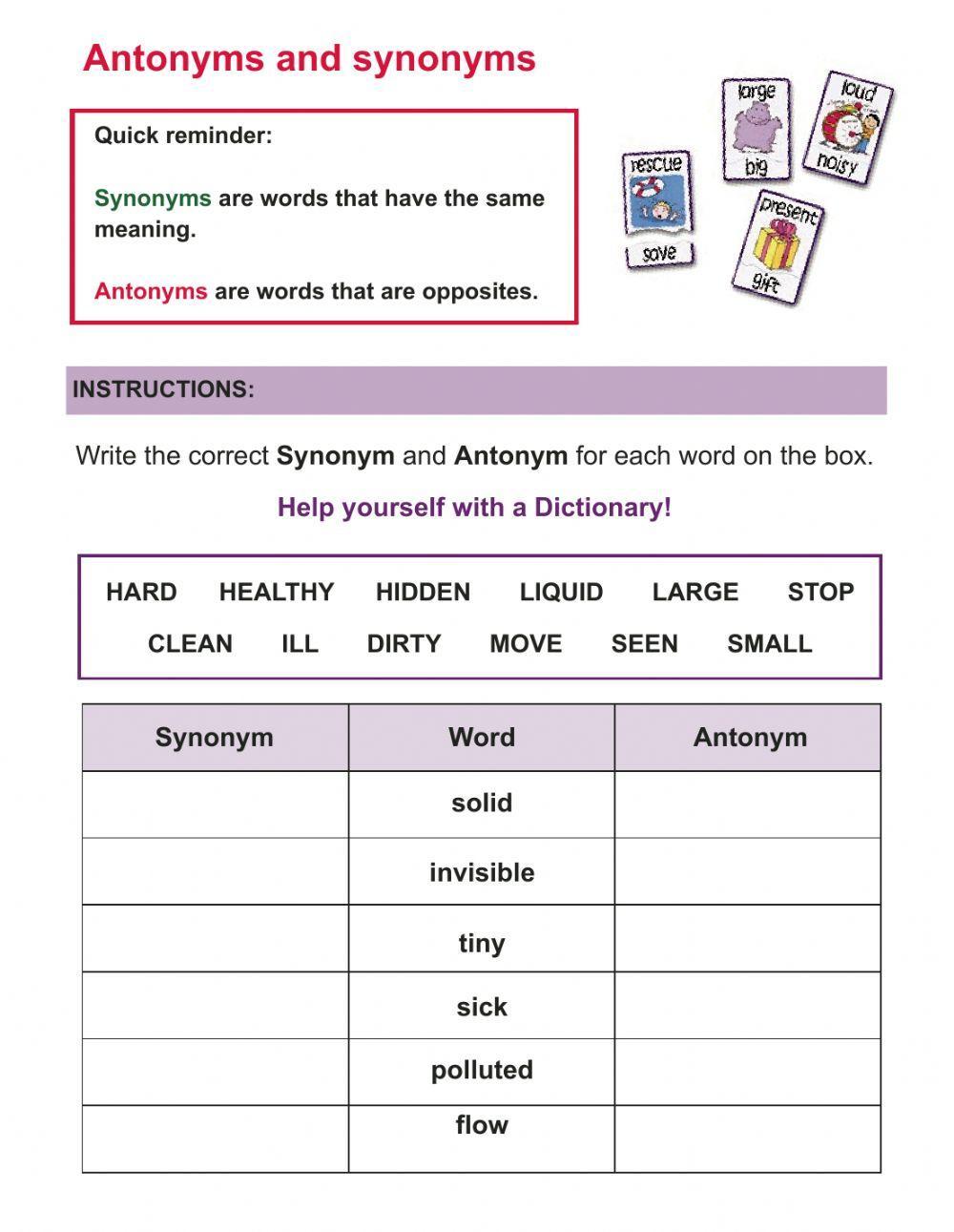 Synonyms and Antonyms