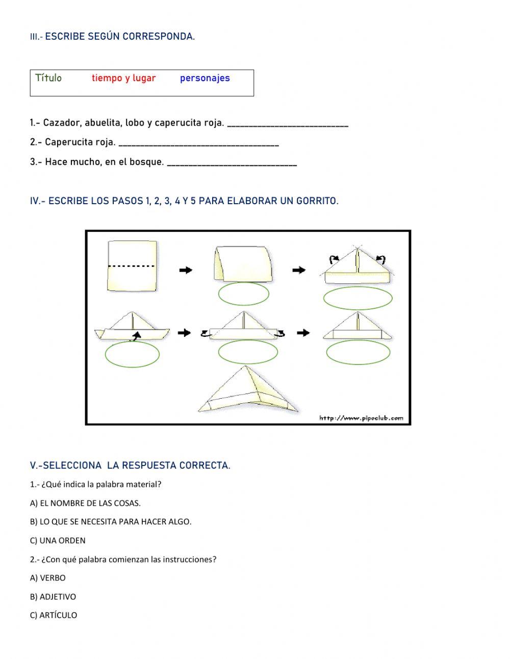 Examen de español 2do