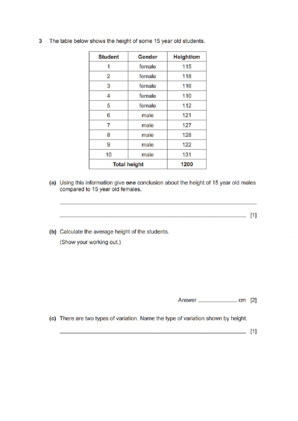 11SA2 Exam Questions