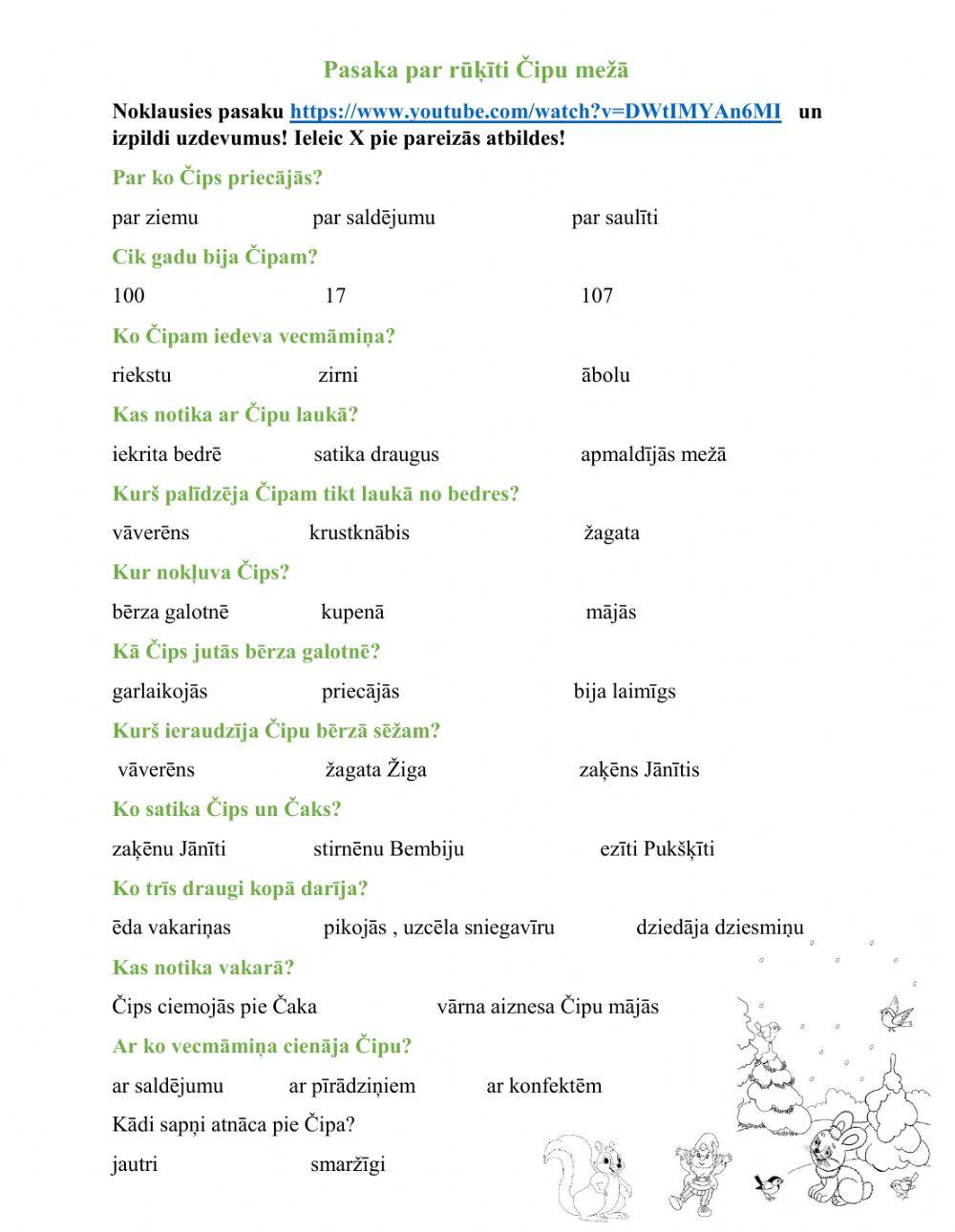 Par rūķīti Čipu mežā ziemā