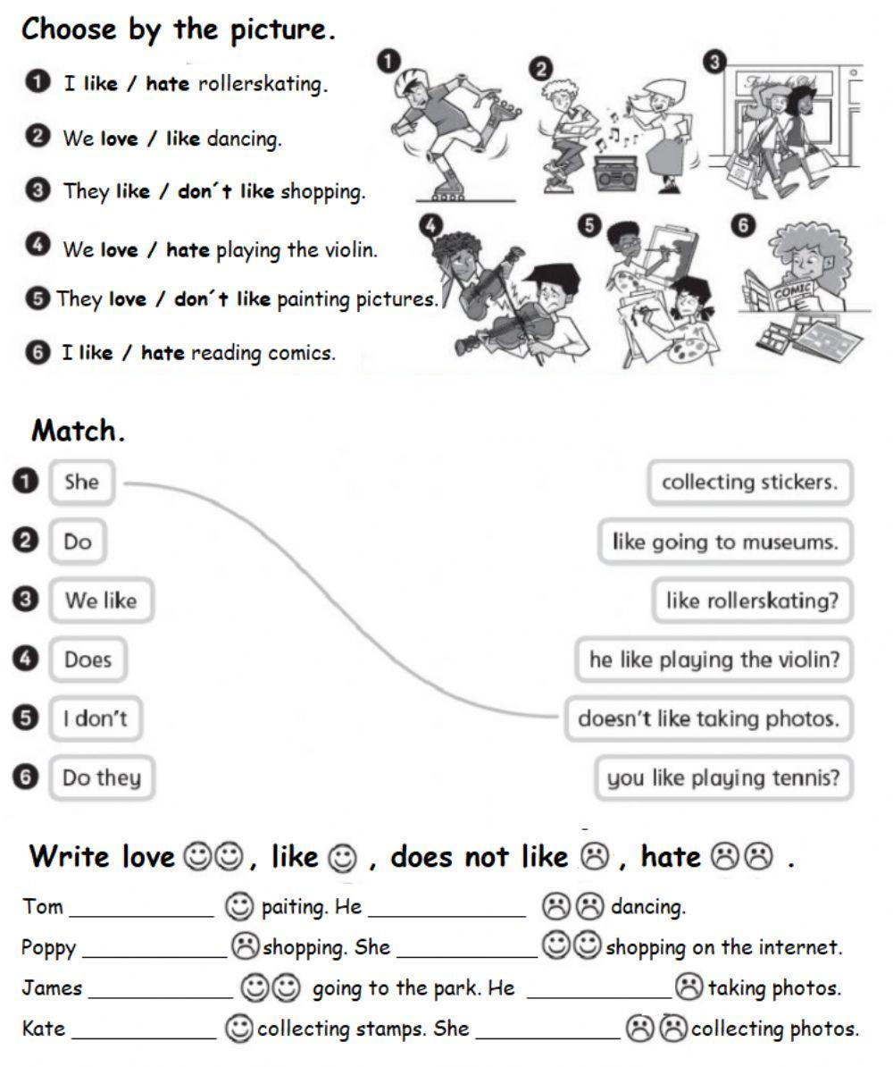 Like ing exercises. Упражнения на like Love hate doing. Like Love hate ing. Ing Worksheets. Like Love hate ing правило.