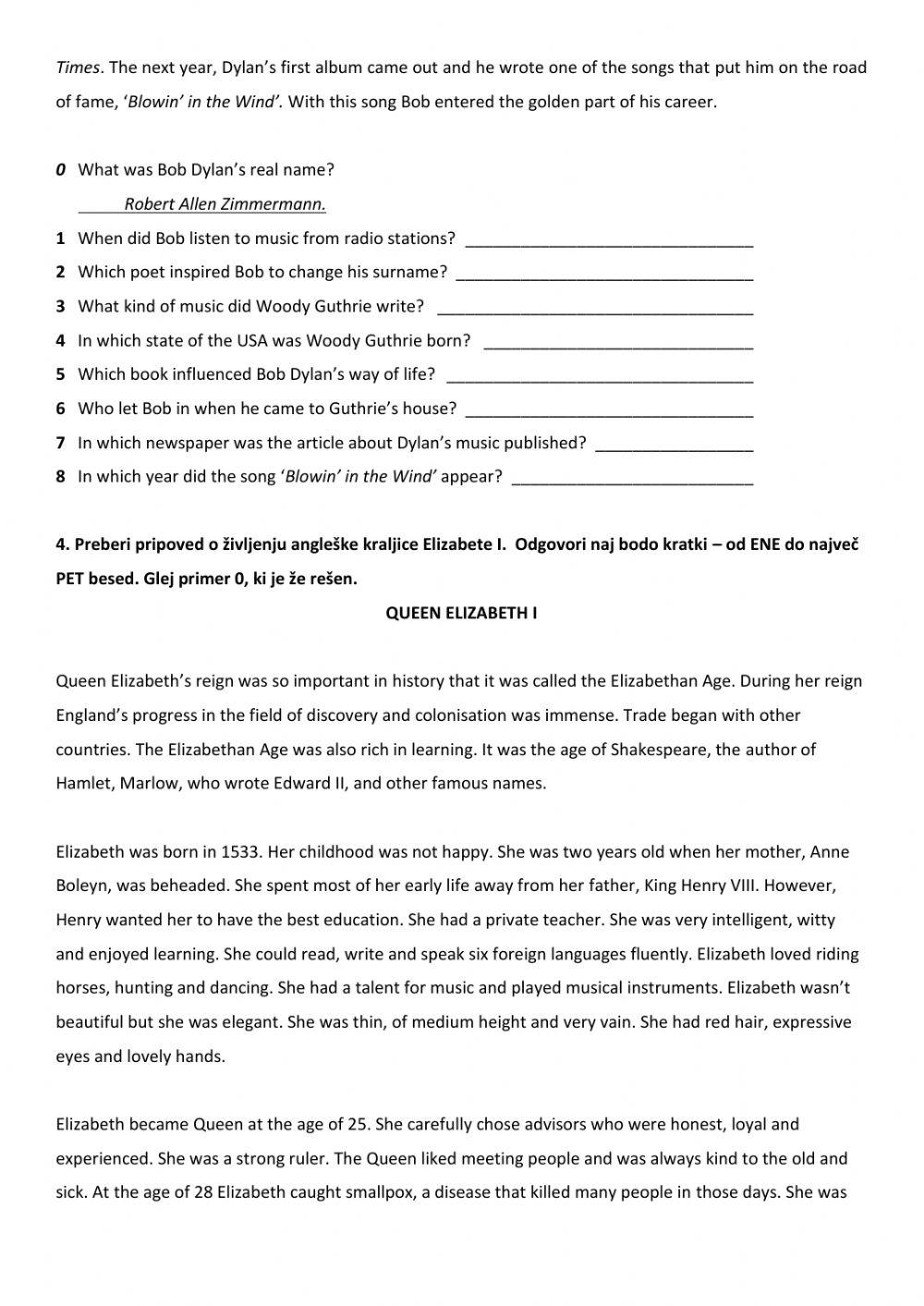 MINUTKE ZA NPZ - slušno in bralno razumevanje 9.razred