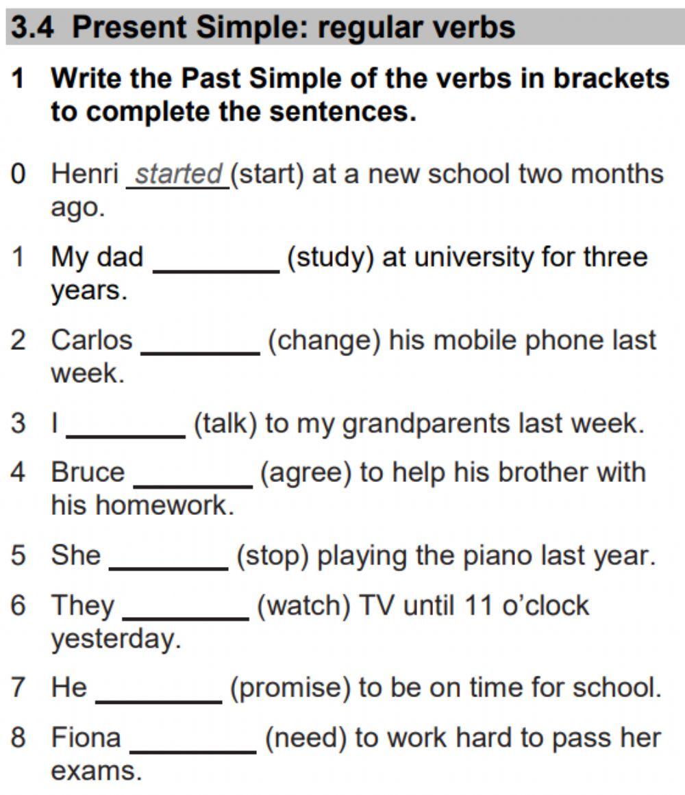 Past Simple (regular verbs)