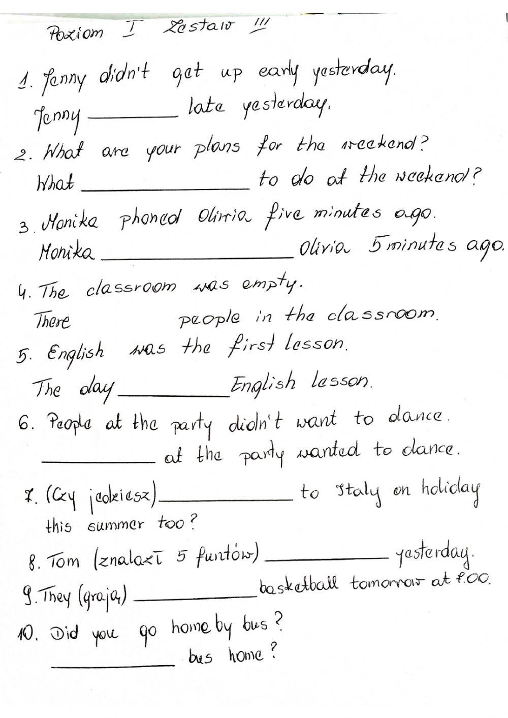 English - sowa Poziom 1 Zestaw 1 i 2