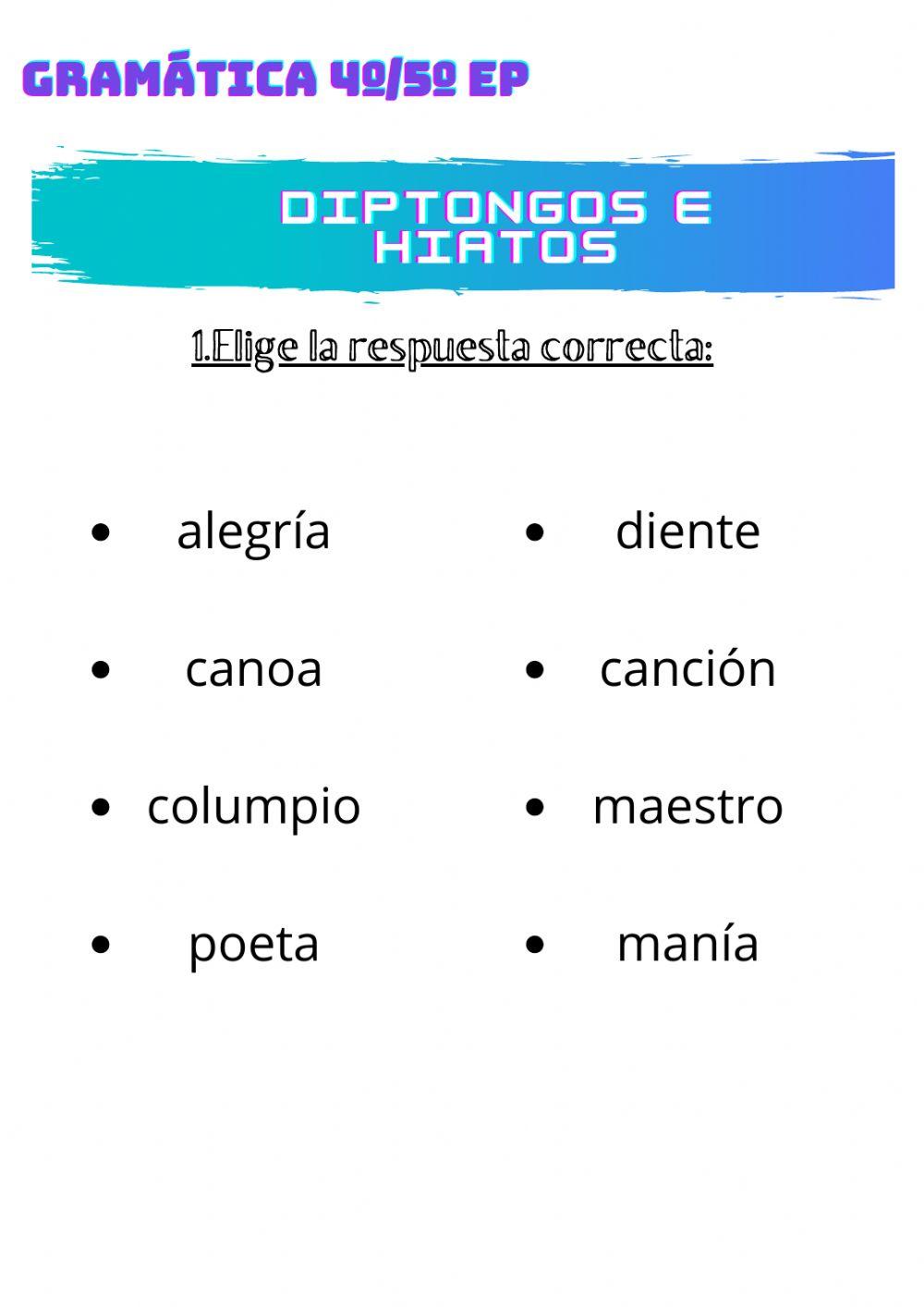 Diptongos e hiatos