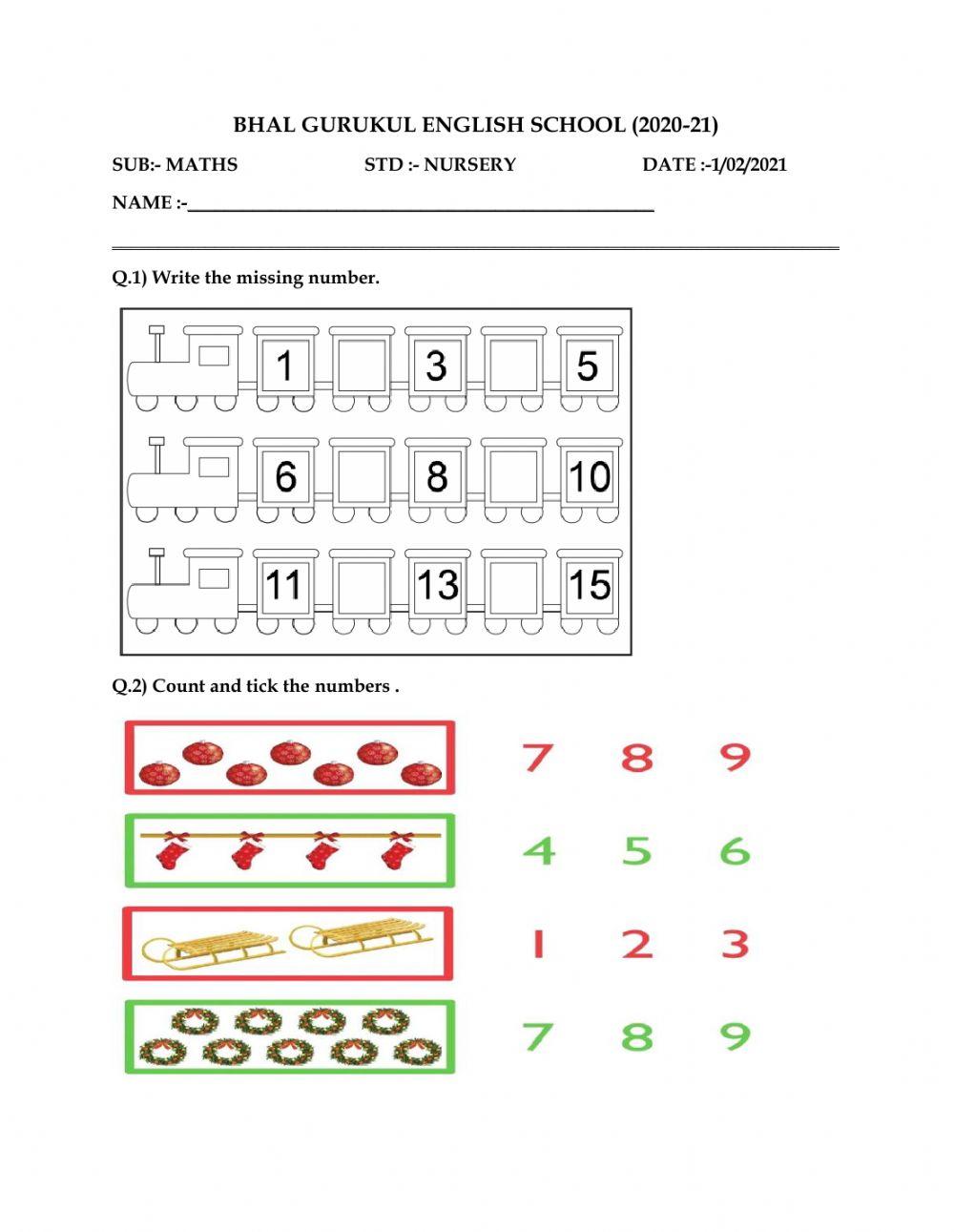 Maths worksheet free online worksheet | Live Worksheets