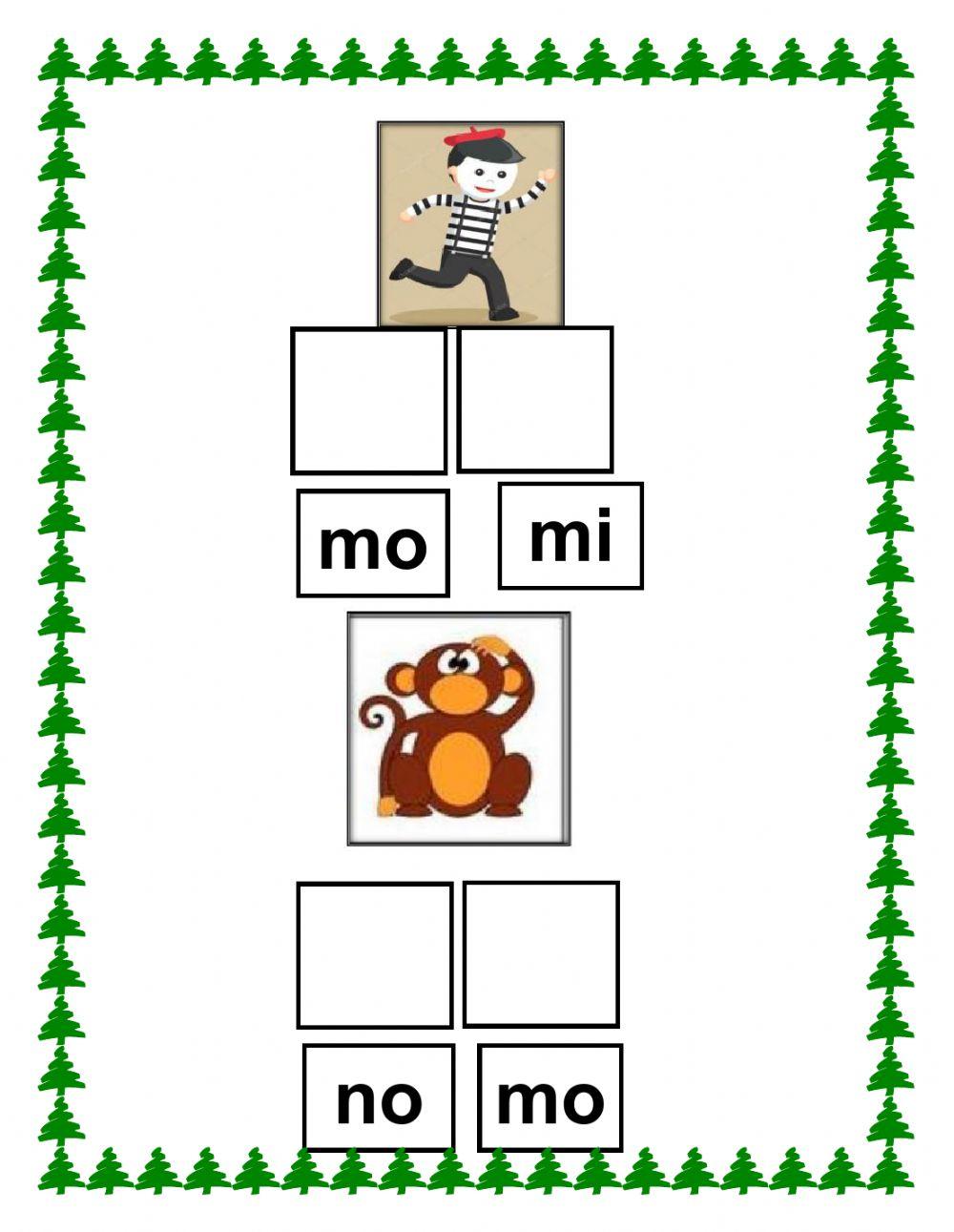 Formamos palabras letra m