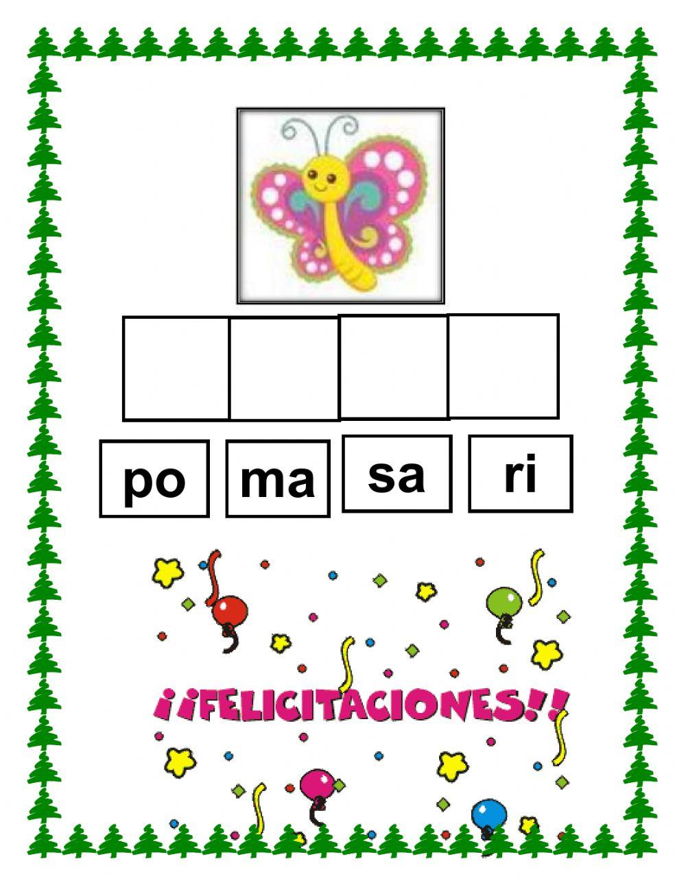 Formamos palabras letra m