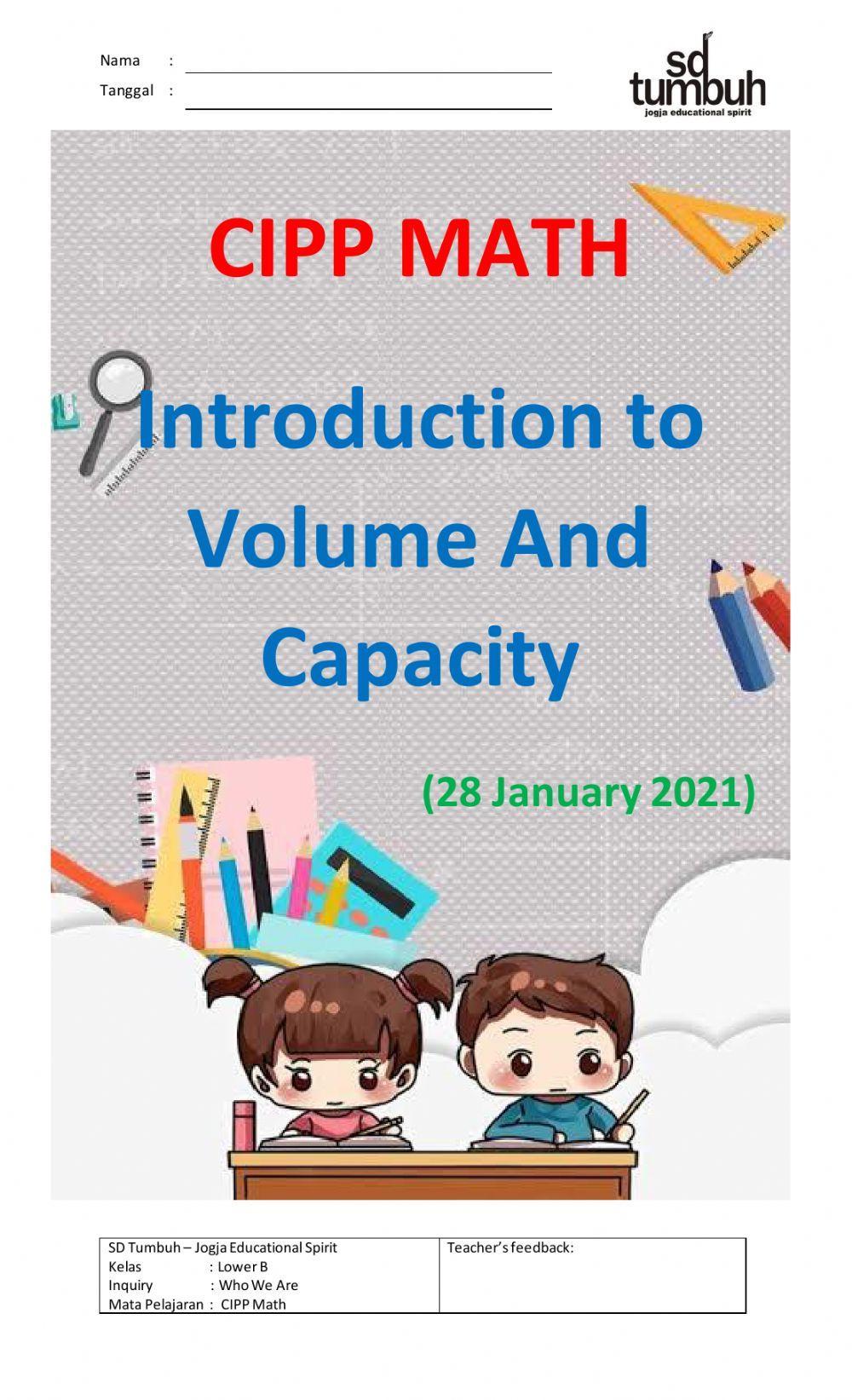 Introduction to volume and capacity