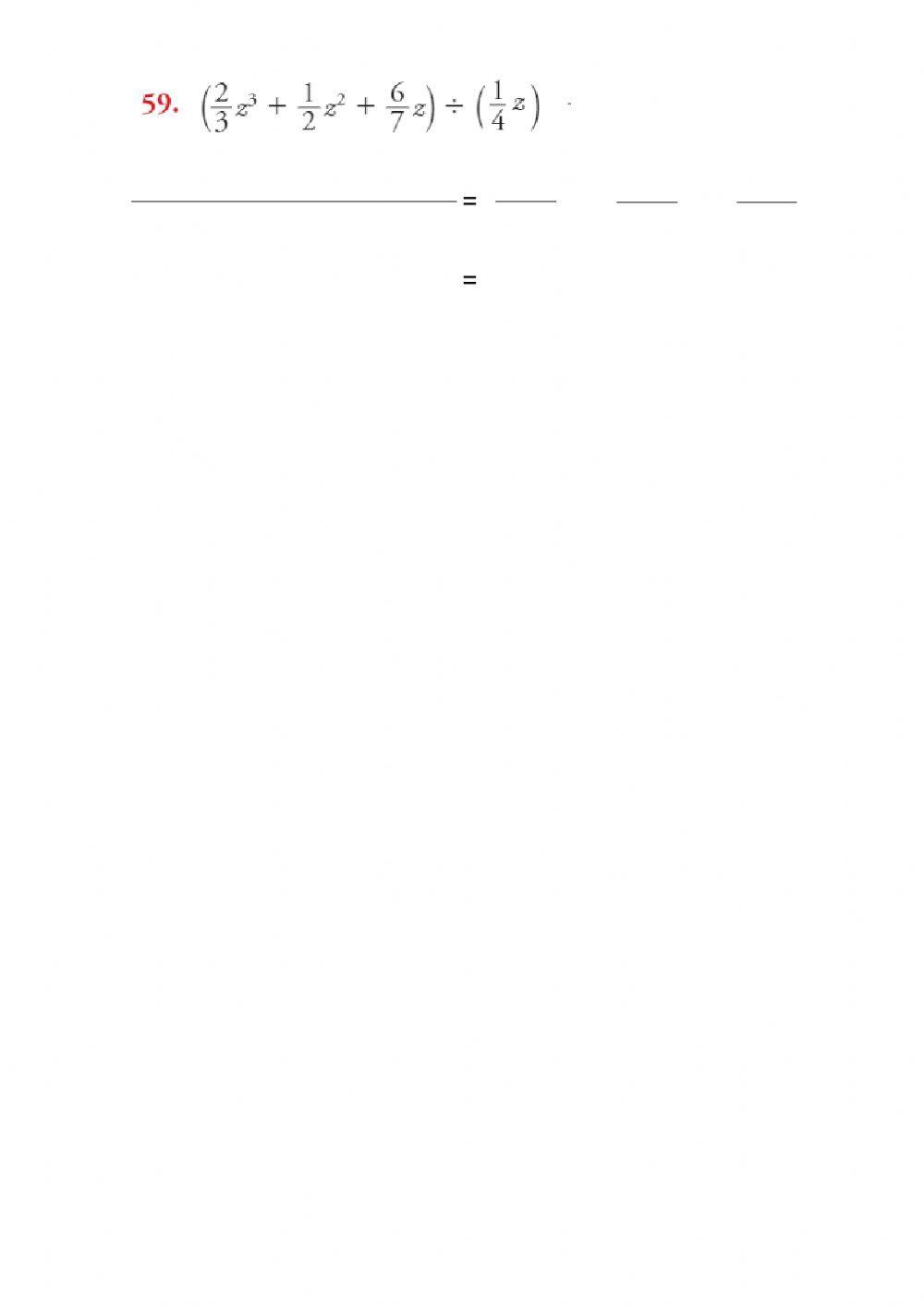 División entre Monomios y Polinomios