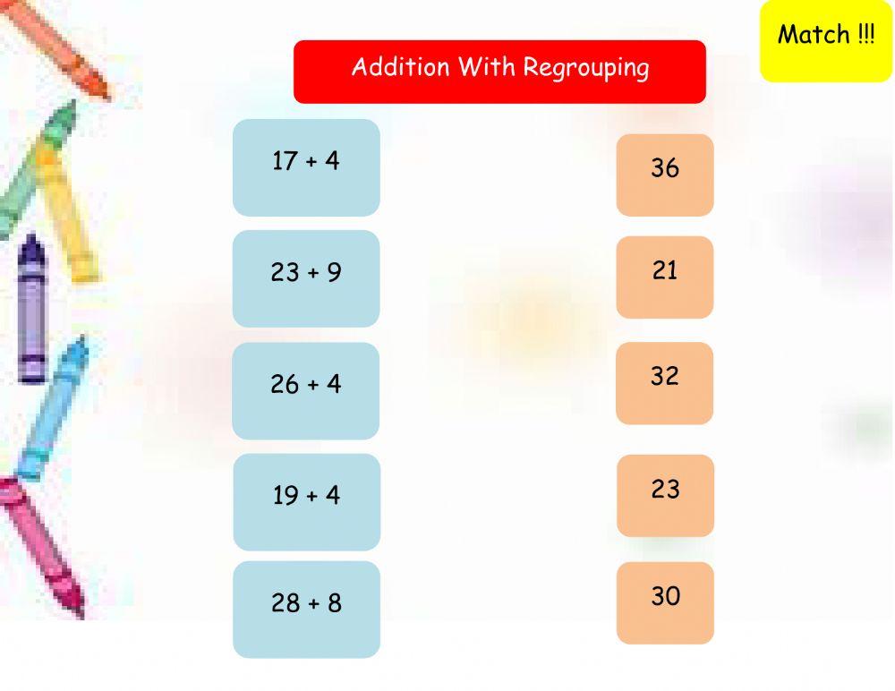 Addition With Regrouping Ones