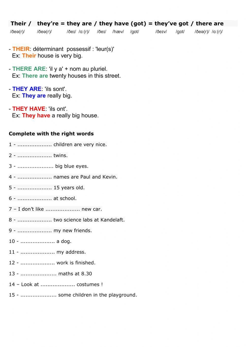 There their they are they have