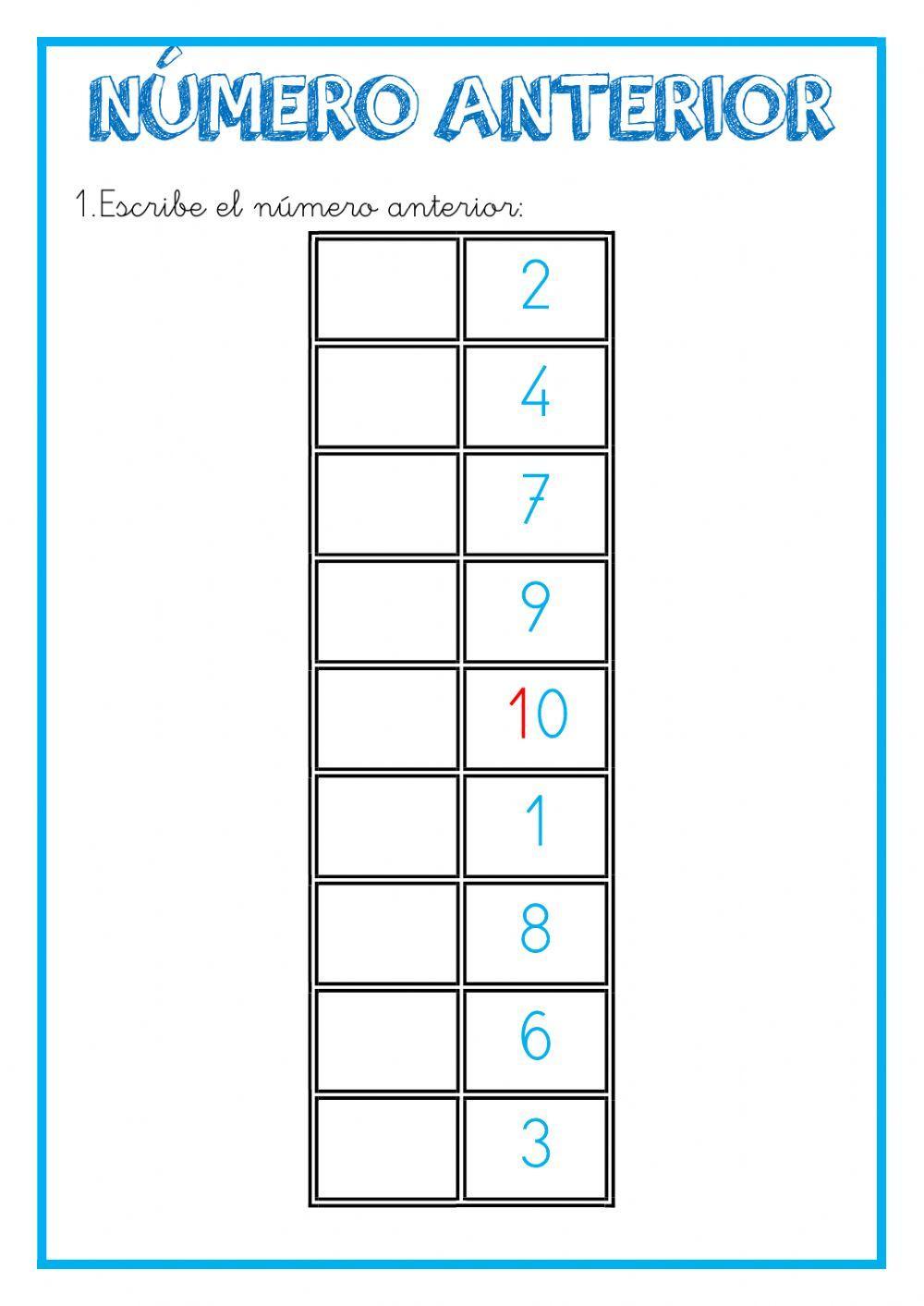 Número anterior