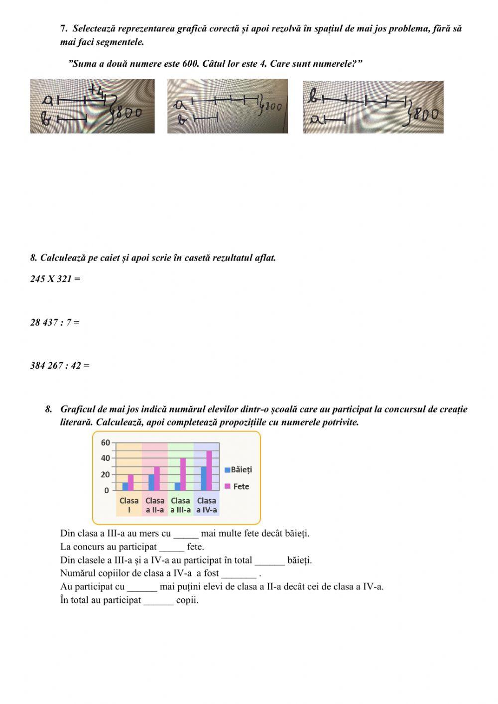 Evaluare semestrul I