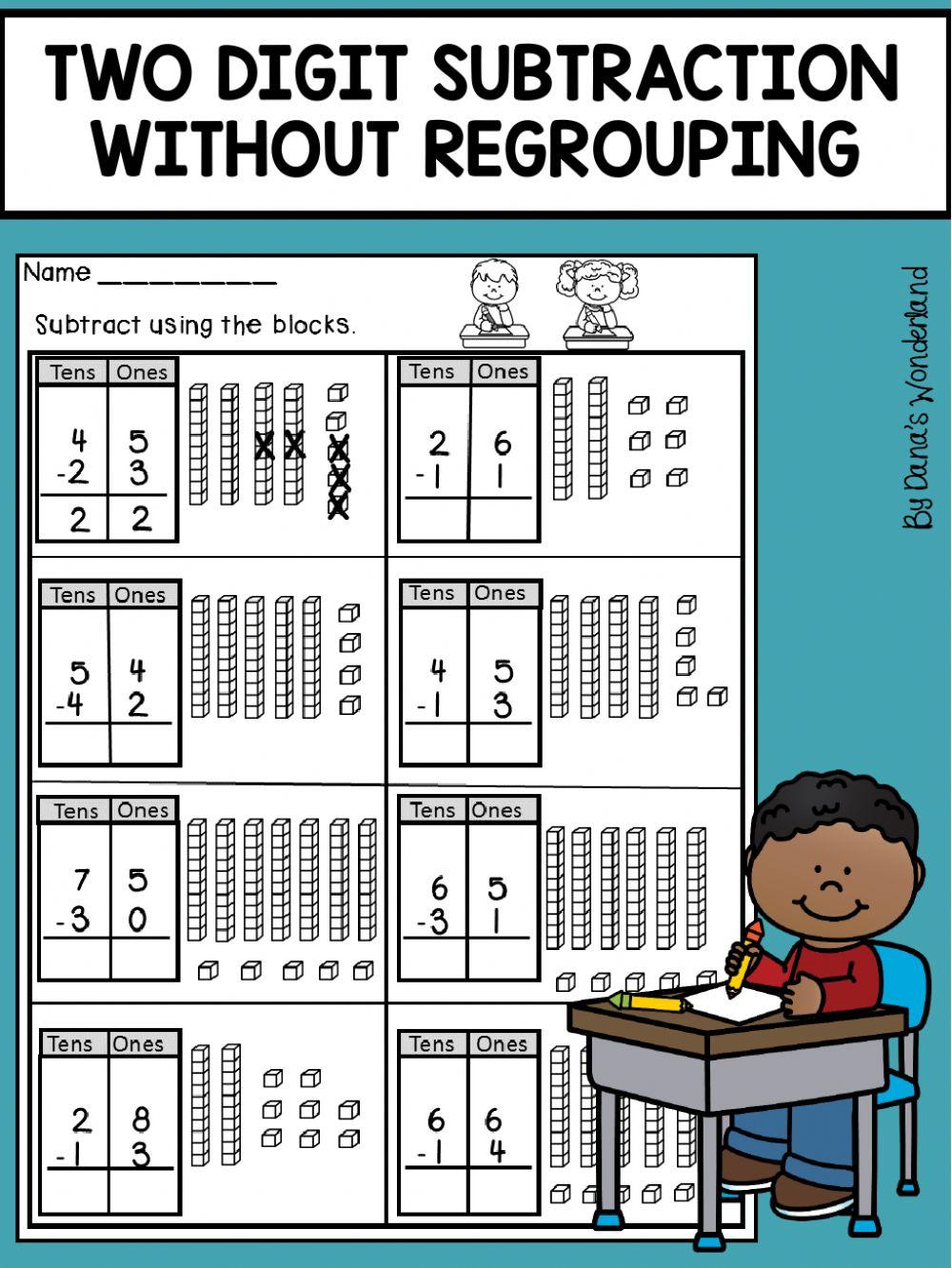 Subtractions without regrouping