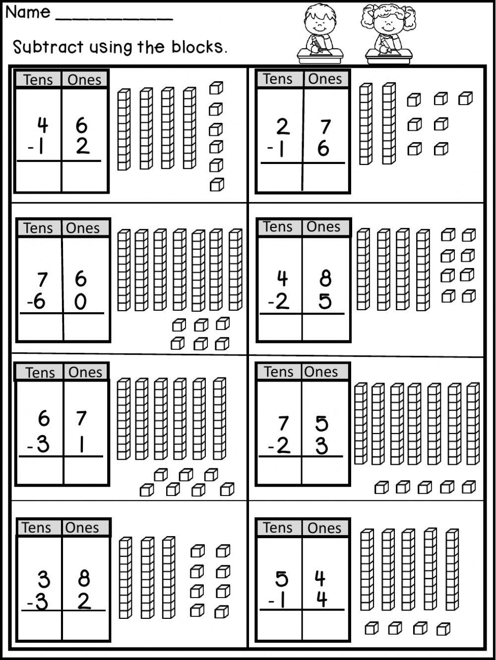 Subtractions without regrouping