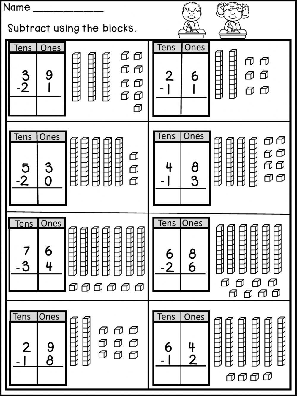Subtractions without regrouping