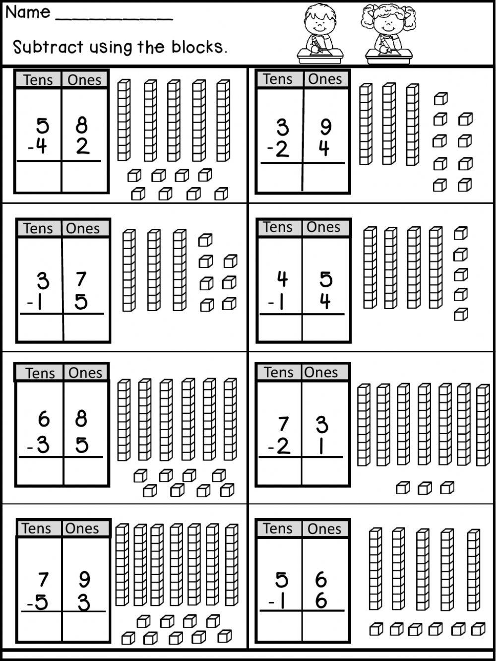 Subtractions without regrouping