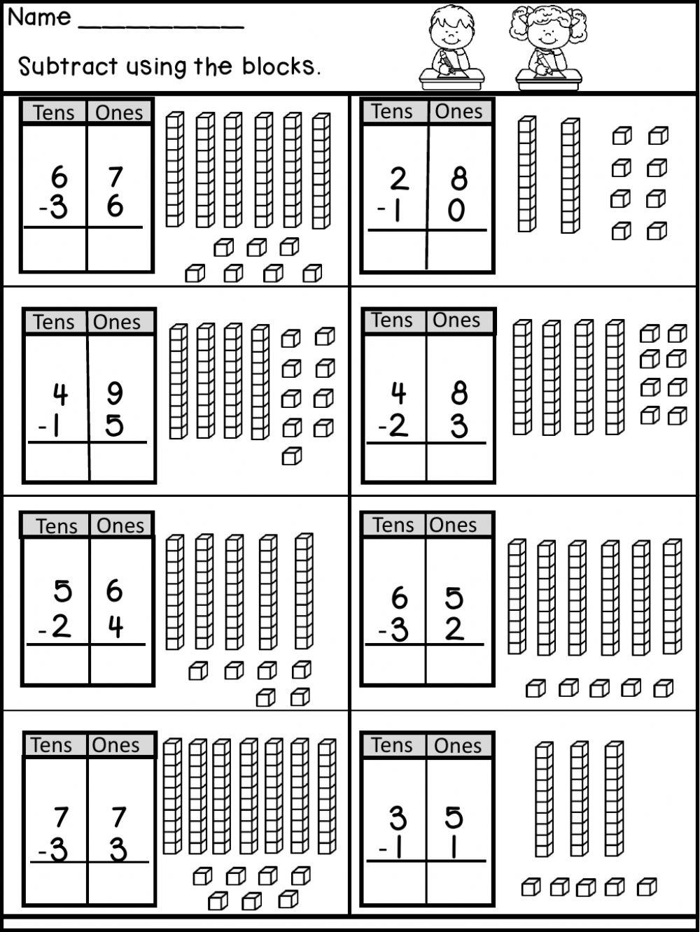 Subtractions without regrouping