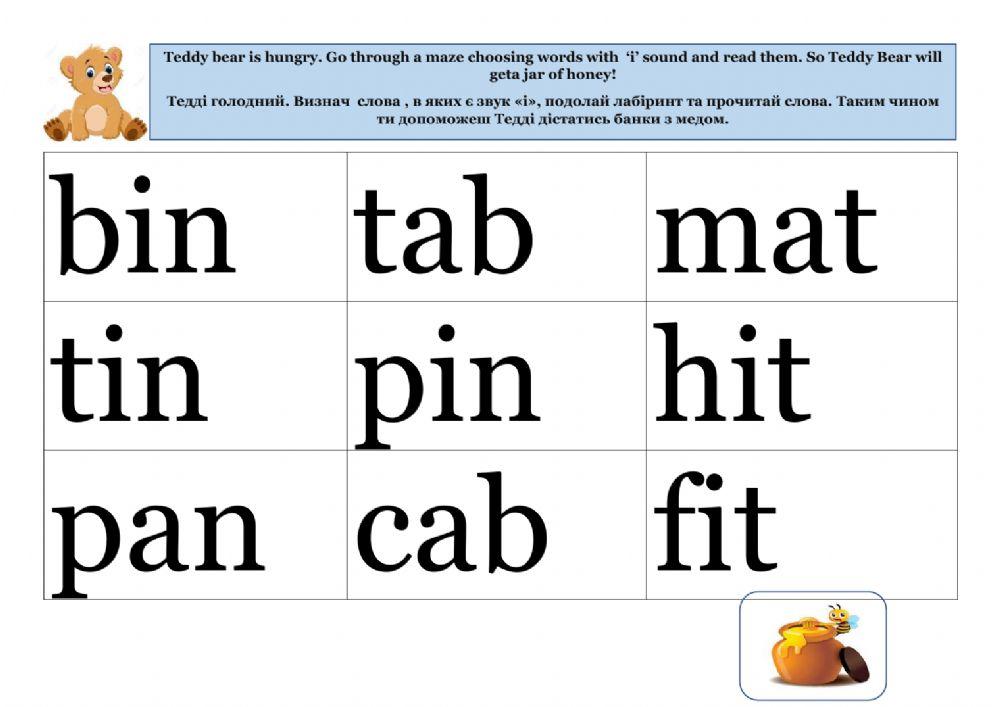 Reading Maze -a-- -i- sounds