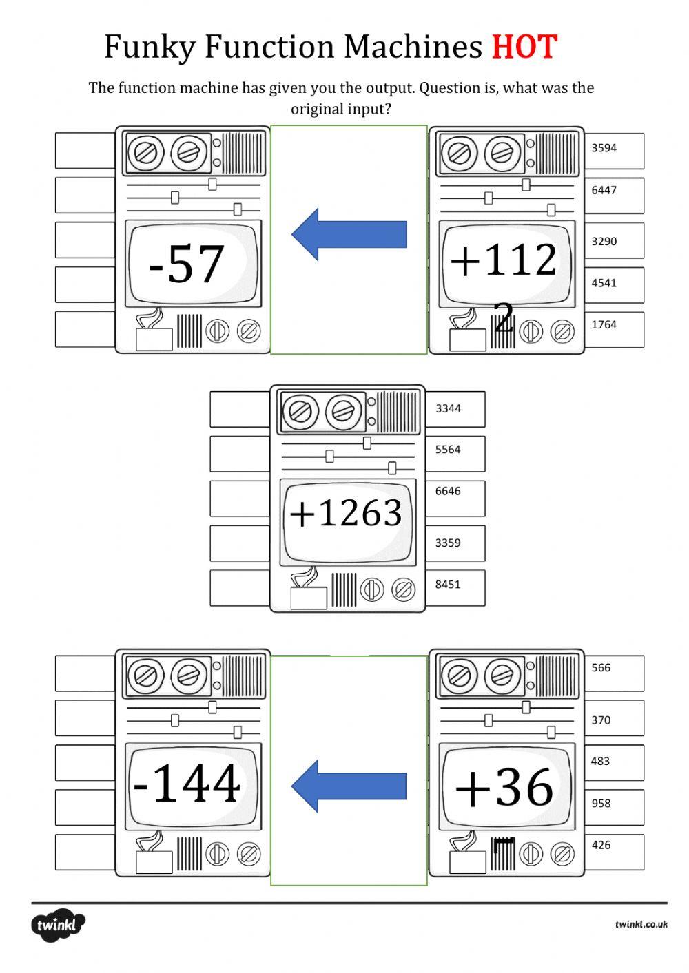 Inverse Function Machine Hot online exercise for | Live Worksheets
