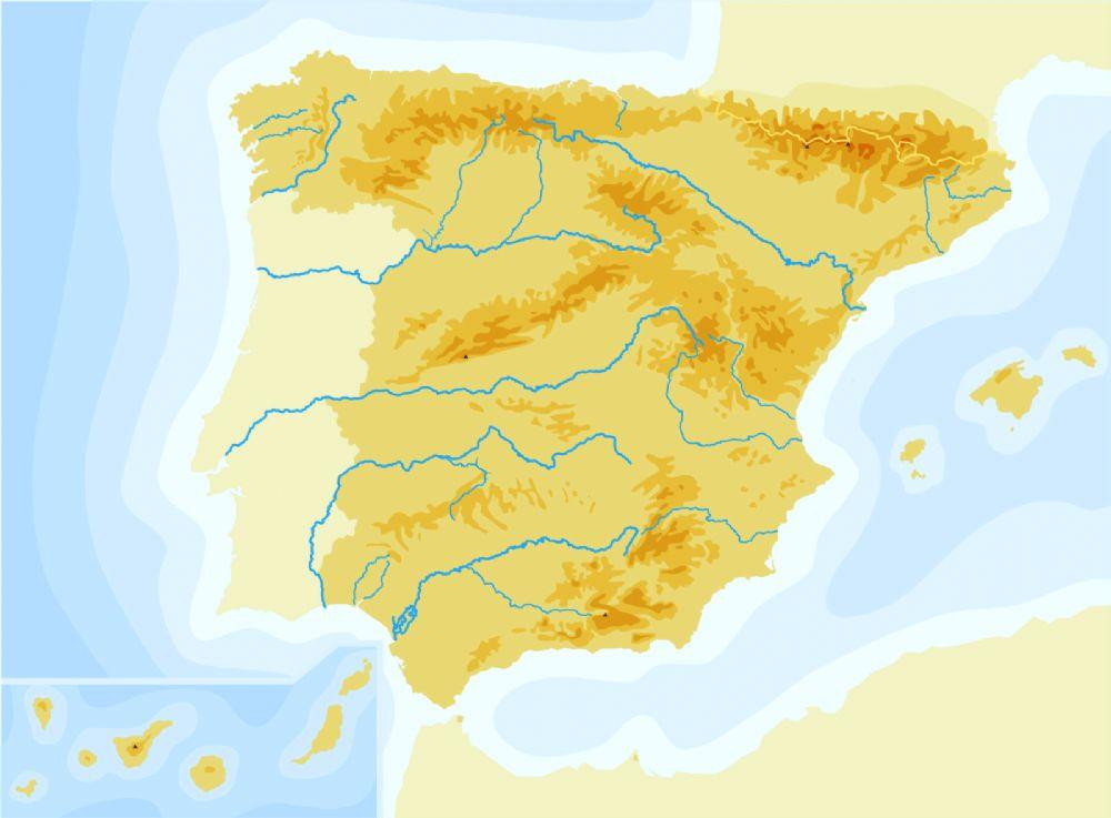 Mapa físico de españa