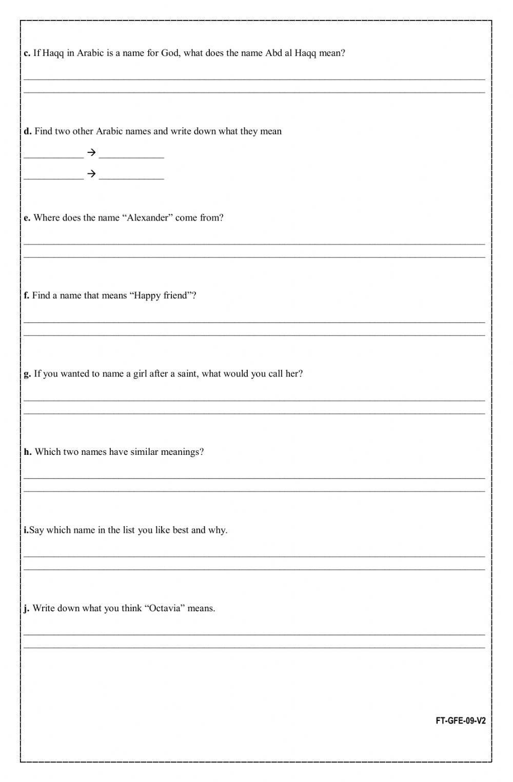 academic-guide-03-origin-of-my-name-worksheet-live-worksheets