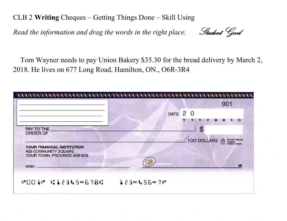 Writing Cheques