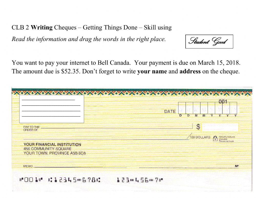 Writing Cheques