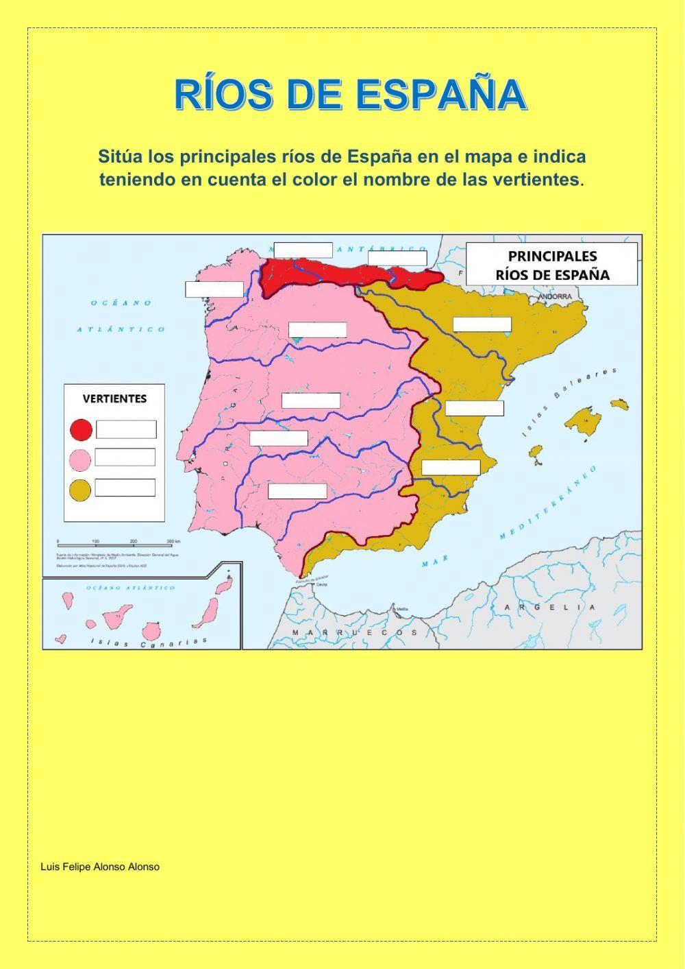 Principales ríos de España y Vertientes Principales ríos de España y Vertientes