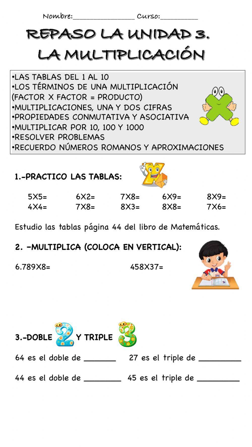 Multipicación:Repaso