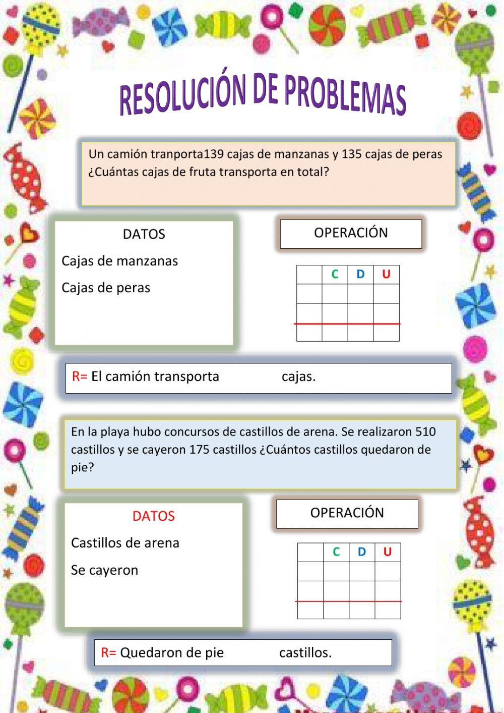 Problemas  con sumas y restas