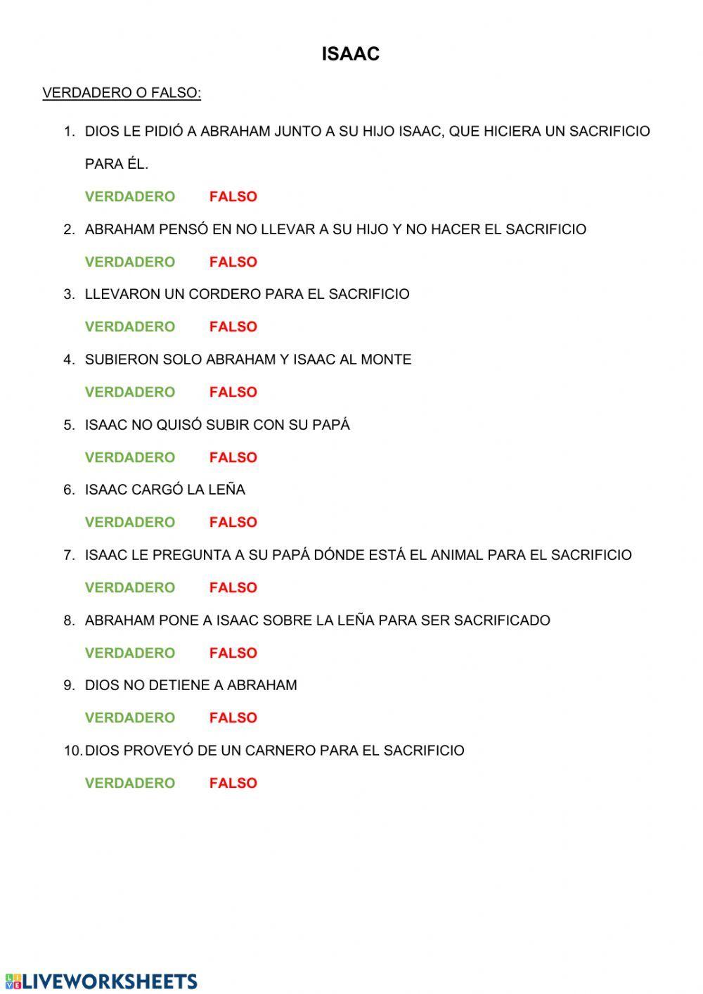 Abraham y el sacrificio de Isaac.
