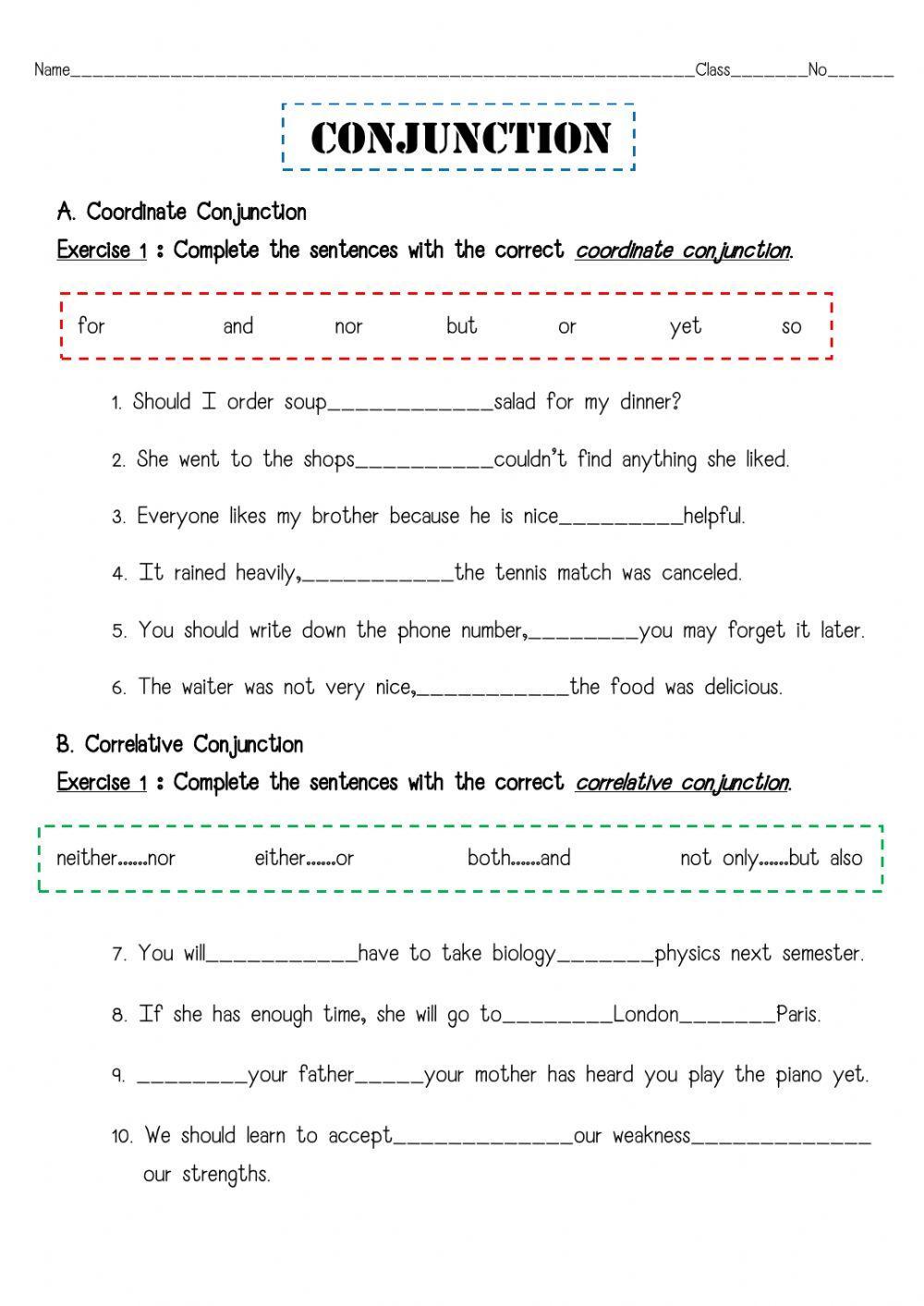 670324 Conjunction tthesun LiveWorksheets