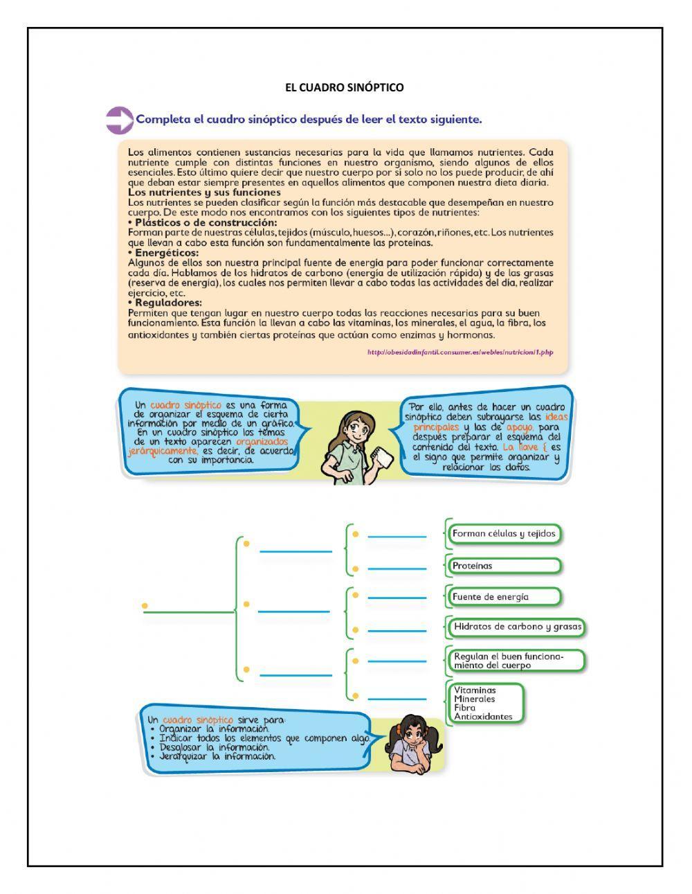 El cuadro sinóptico