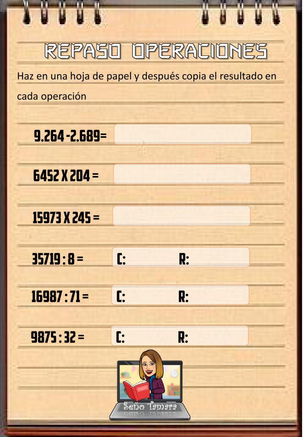 Repaso de operaciones