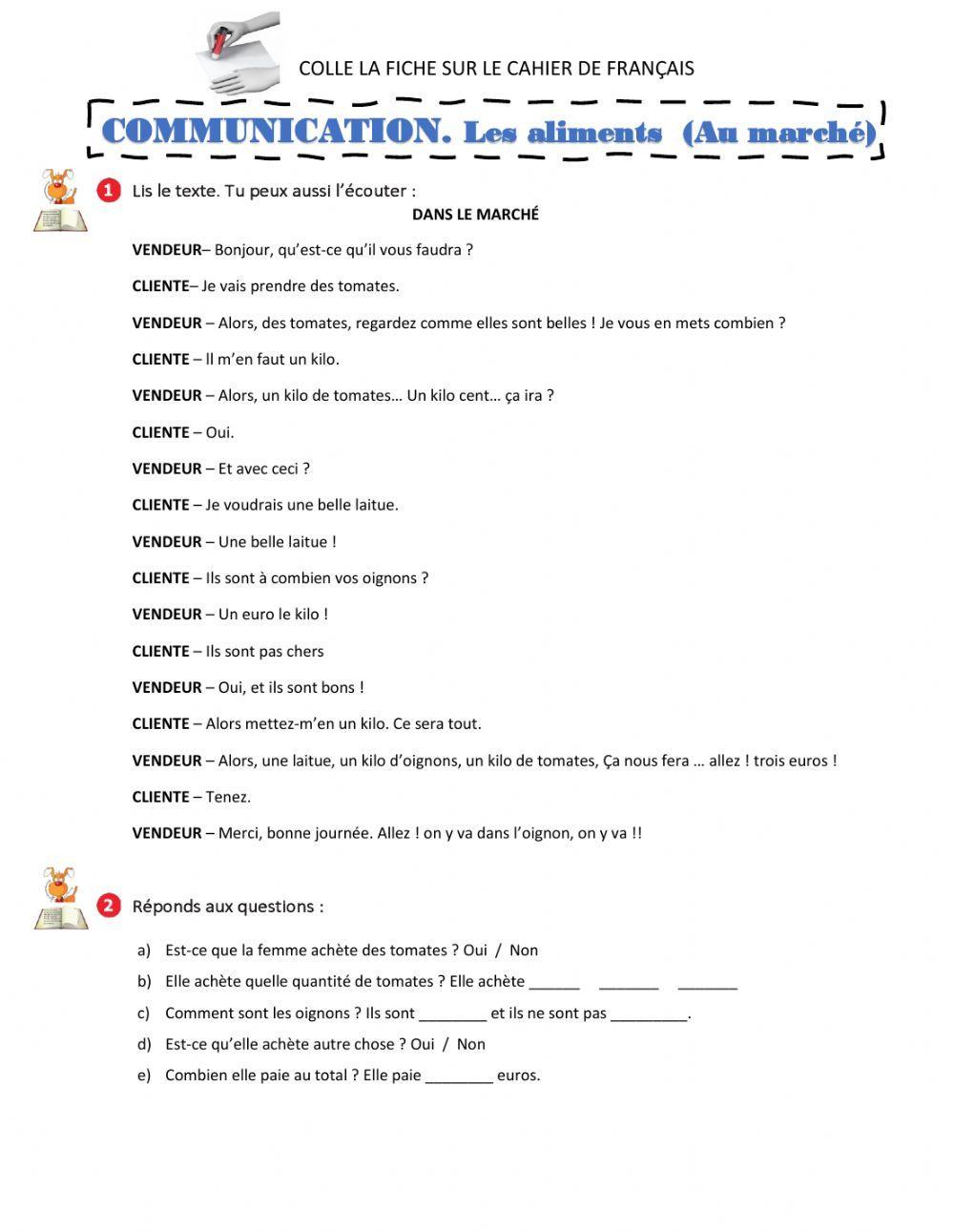 C. Écrite Le marché