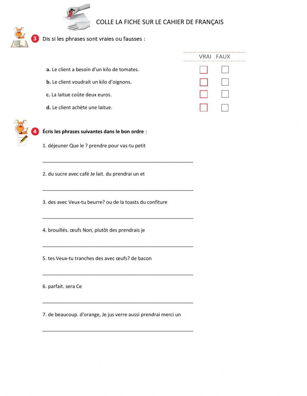 C. Écrite Le marché