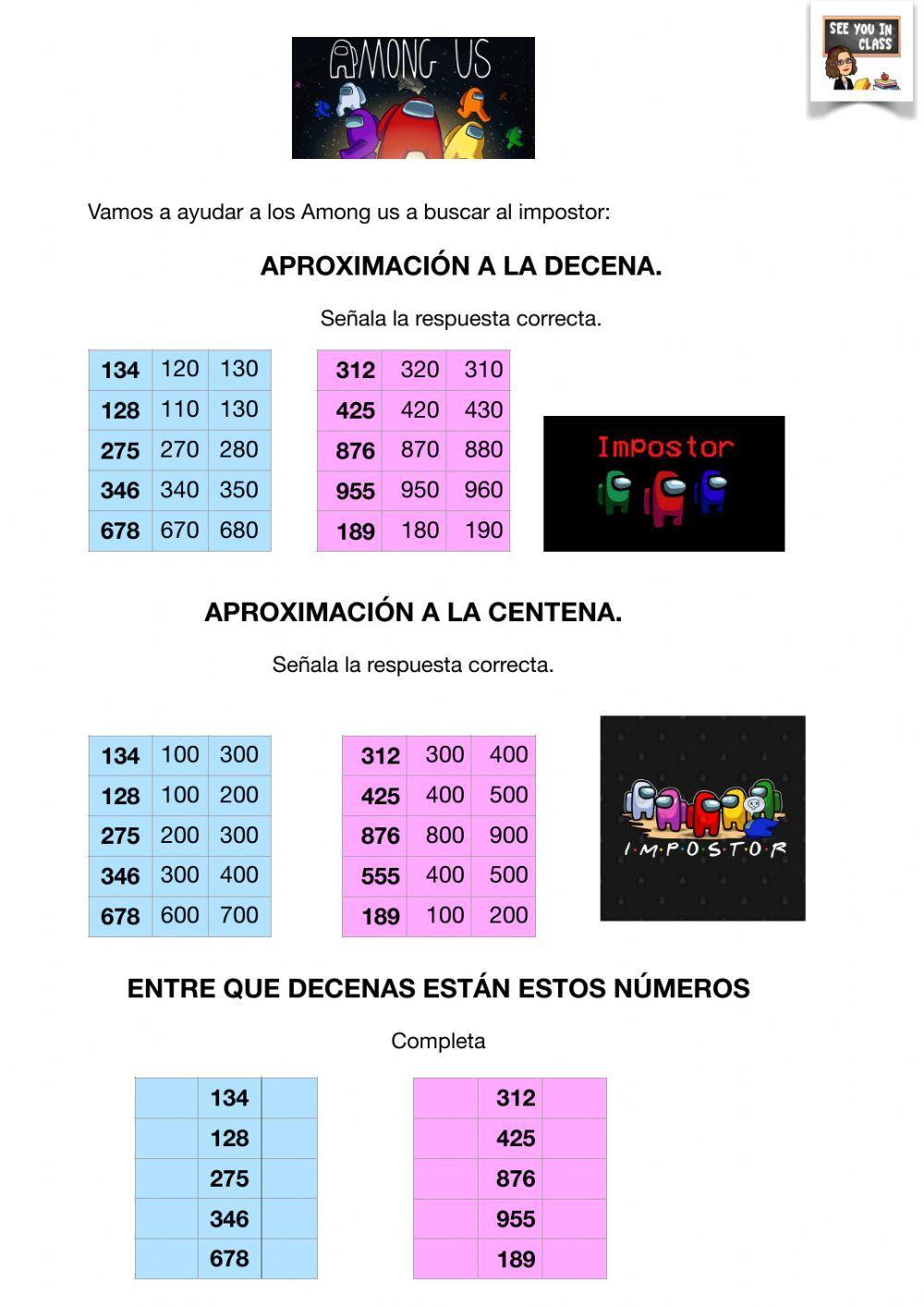 Aproximación decena y centena