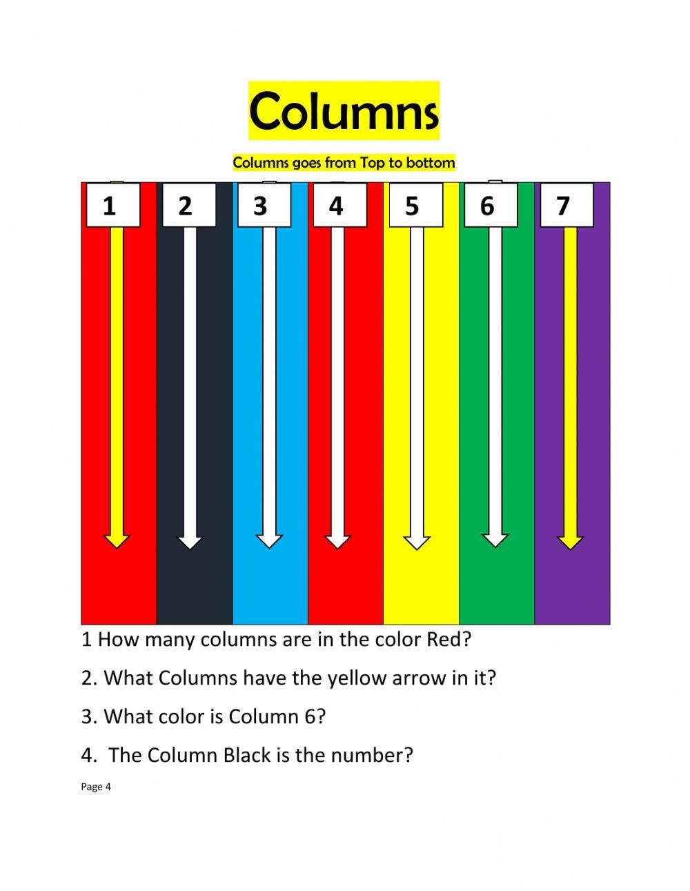 Rows and Columns 4 online exercise for | Live Worksheets