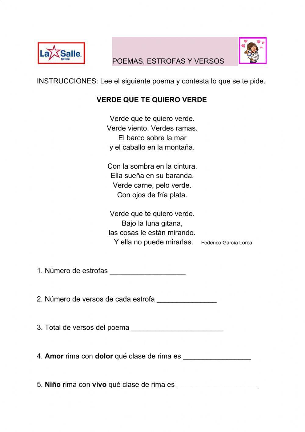 Poema, Estrofa y Versos