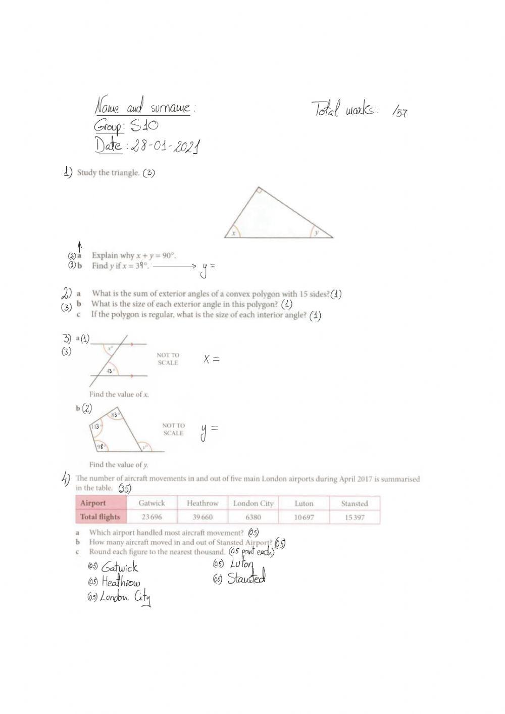S10 End-of-units 3, 4 & 5 test