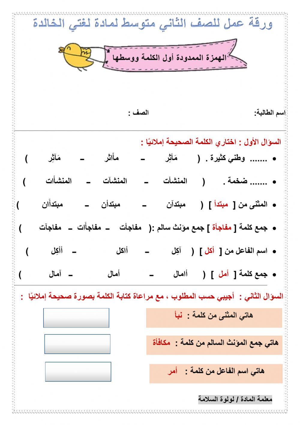 الهمزة الممدودة