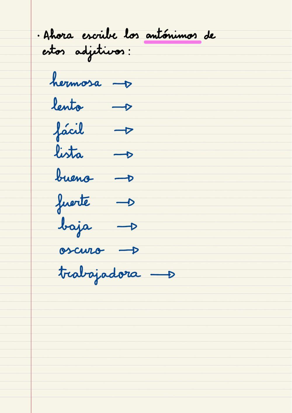 Sinónimos y antónimos