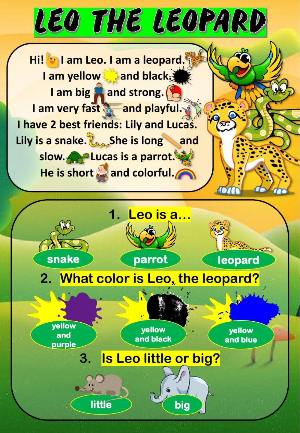 Leo the leopard - Reading Comprehension