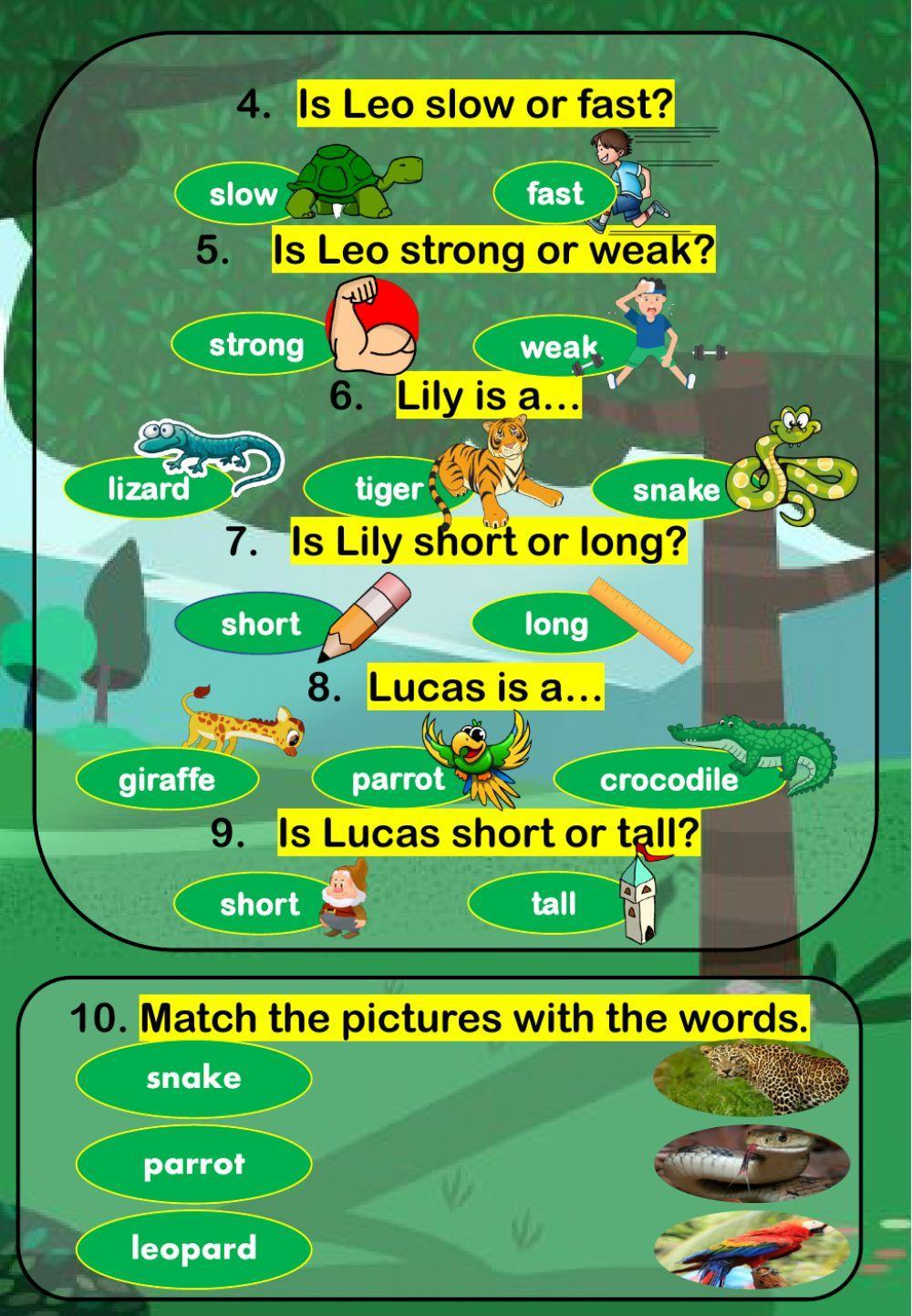 Leo the leopard - Reading Comprehension